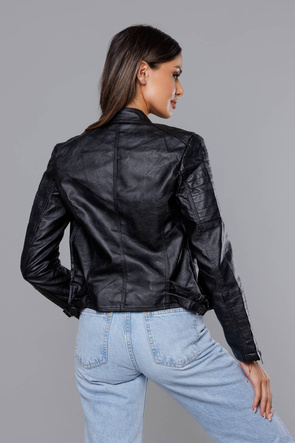 Czarna ramoneska ze stójką