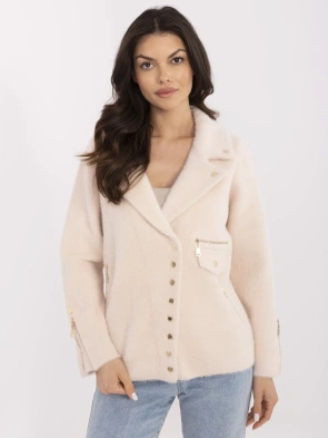 Wełniana kurtka alpaka w kolorze jasnego beżu