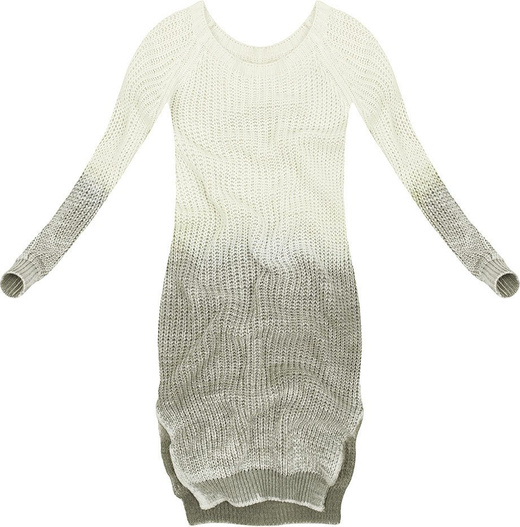 LONGLINE OMBRE JUMPER ECRU+KHAKI (GOOD88)