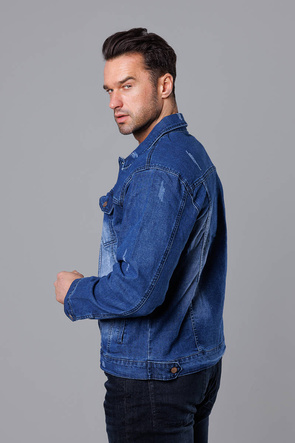 Męska kurtka jeansowa kurtka w kolorze granatowym