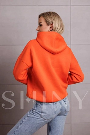 Luźna bluza z kapturem pomarańczowa