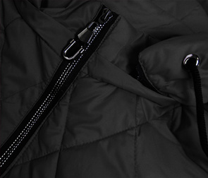 DAMSKA KURTKA ASYMETRYCZNA CZARNA (905)