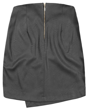 ECO LEATHER ENVELOPE SKIRT BLACK (GOOD111)