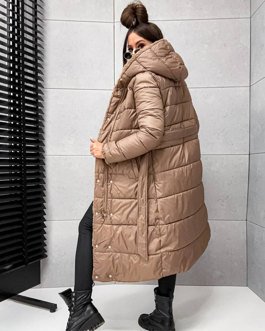 2w1 brązowa zimowa kurtka - futro