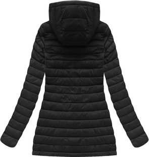 PIKOWANA KURTKA Z KAPTUREM CZARNA (7236)