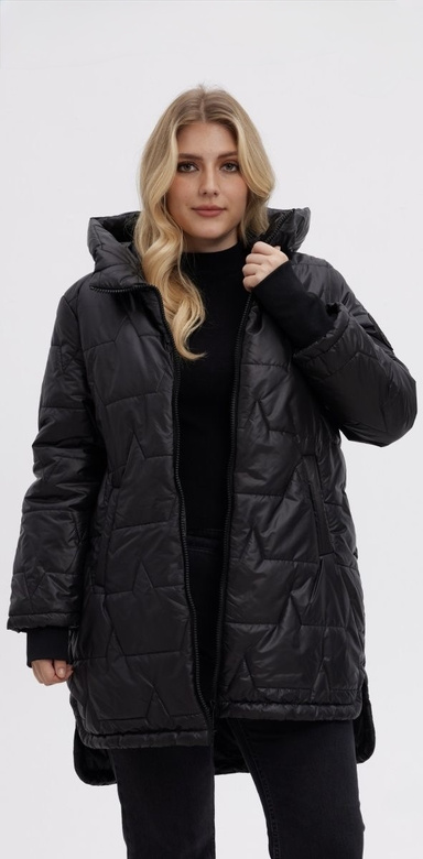 Przejściowa kurtka z kapturem czarna