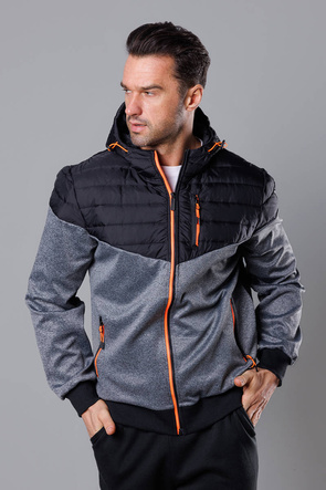 Sportowa czarna kurtka męska z kontrastowym zamkiem