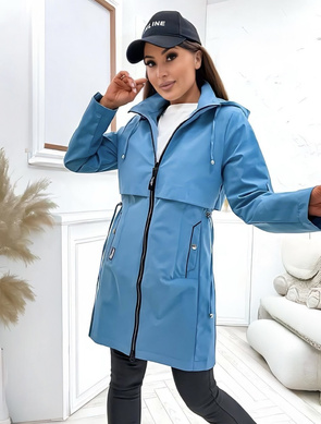 Piaskowa kurtka damska z odpinanym kapturem