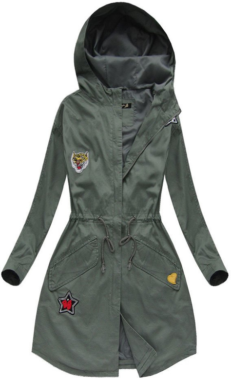 BAWEŁNIANA PARKA Z KAPTUREM KHAKI (H050)