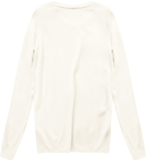 GŁADKI SWETER Z KIESZENIAMI ECRU (P7021)