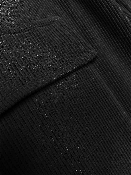 Czarny komplet dresowy damski – bluza ze stójką (wafel) + spodnie z kieszeniami