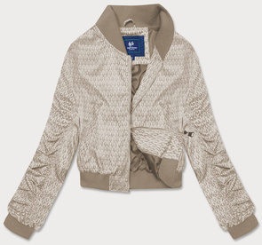 Krótka bomberka damska w kolorze beżowym