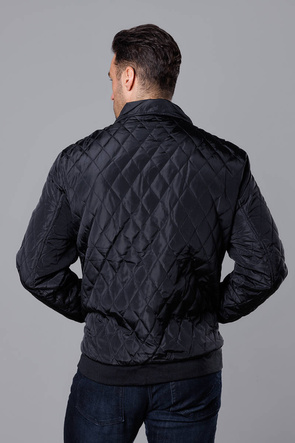 Czarna kurtka męska z kołnierzykiem