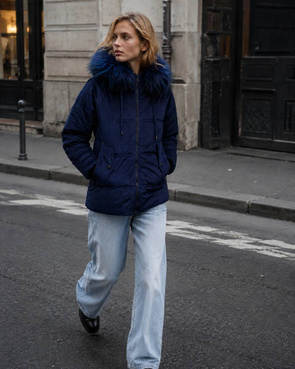 GESTREIFTE JACKE MIT MARINEBLAU (7696)