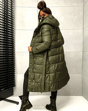 2w1 khaki zimowa kurtka - futro