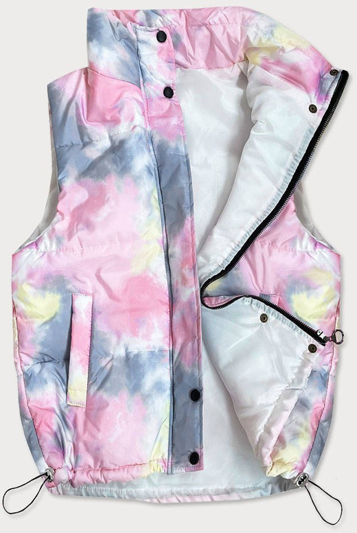 KOLOROWA KAMIZELKA DAMSKA RÓŻOWO-SZARA (1855)