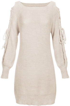 LACE-UP SHOULDER JUMPER BEIGE (113ART)