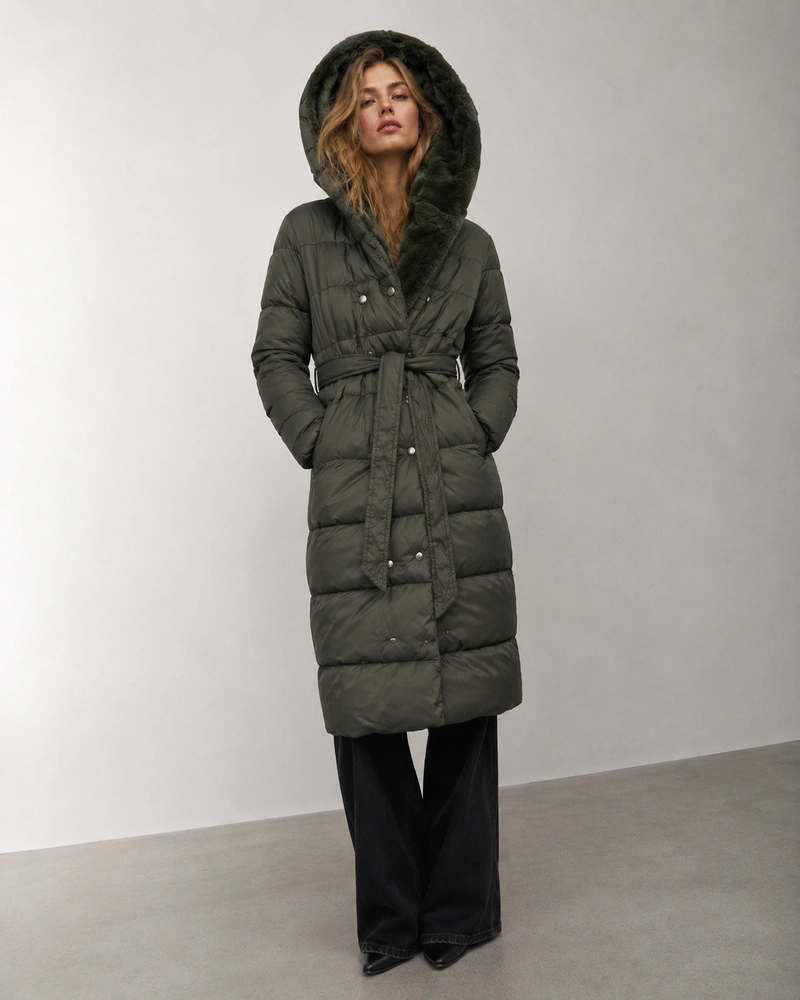 LONG JACKET WITH HOOD BLACK (PM7231)