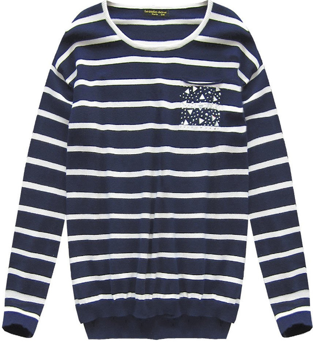 STRIPED JUMPER NAVY BLUE-WHITE (P010)