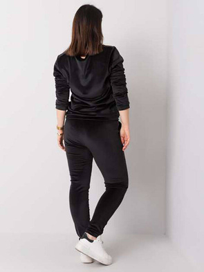 Welurowy czarny komplet dresowy