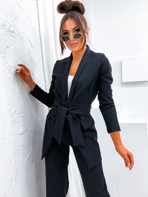 Elegancki czarny zestaw marynarka + spodnie