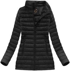 PIKOWANA KURTKA Z KAPTUREM CZARNA (7236)