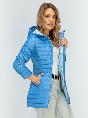 PIKOWANA KURTKA Z KAPTUREM BŁĘKITNA (MH-1679)
