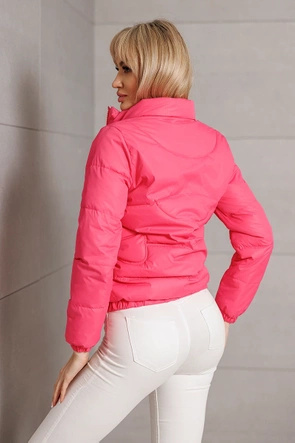 Krótka kurtka przejściowa różowa