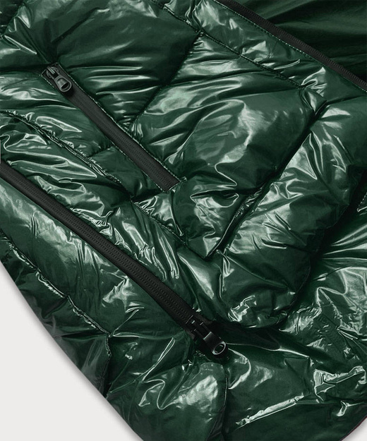 GLOSSY QUILTED DARK GREEN JACKET (7697)