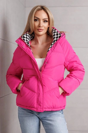 Kurtka o luźnym kroju różowa