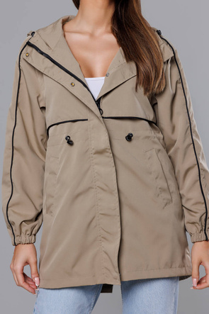 Cienka parka beżowa