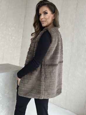 Brązowa kamizelka - futerko