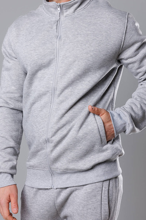 Męska bluza ze stójką w kolorze jasnoszarym