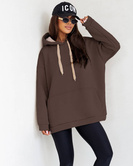 Czekoladowa ciepła bluza damska oversize