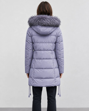 QUILTED HOODED JACKET LILAC (7690)