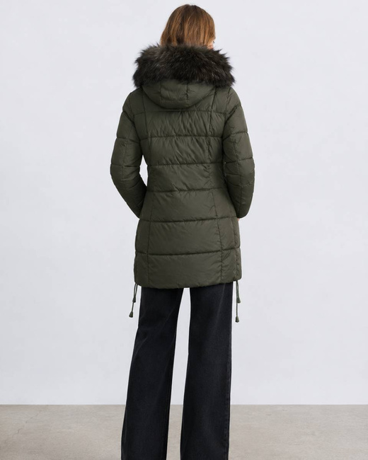 QUILTED HOODED JACKET KHAKI (7690)