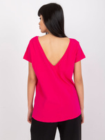Gładki t-shirt z krótkim rękawem fuksja