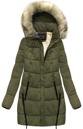 PIKOWANA KURTKA Z KAPTUREM KHAKI (MH-5565)