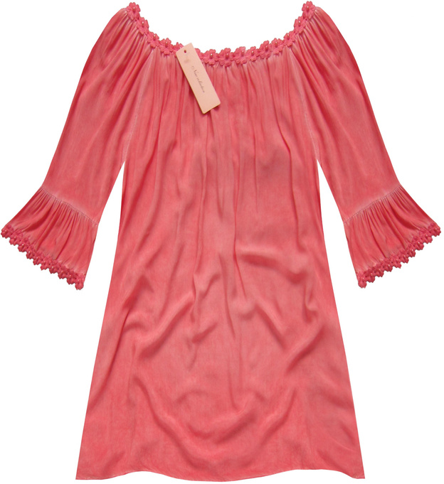 BLUSE MIT GIPÜRE-EINSATZ KORALLE (ART2)