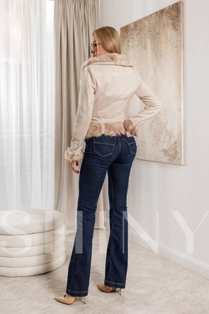 Kurtka damska z ekologicznego zamszu jasny beż