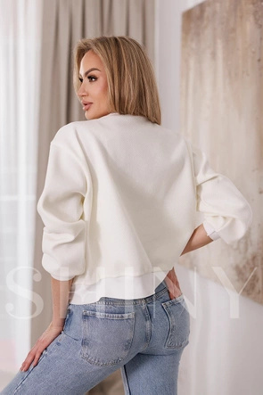 Elegancka ecru bomberka damska