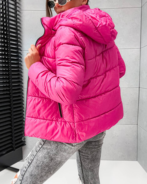 Klasyczna puchowa kurtka zimowa fuksja