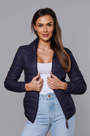 Lekka granatowa kurtka z kapturem