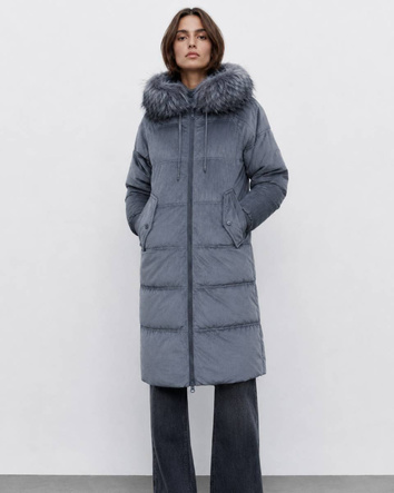 STRIPED JACKET WITH HOOD GRAY (7763)
