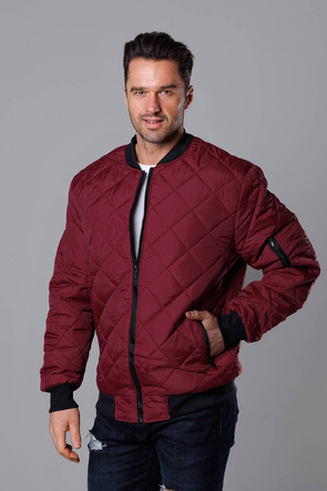 Bordowa męska kurtka typu bomber