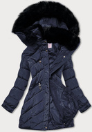 STEPPJACKE MIT KAPUZE MARINEBLAU (W732)