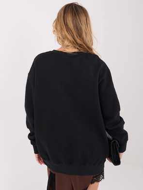 Ocieplana długa bluza basic czarna