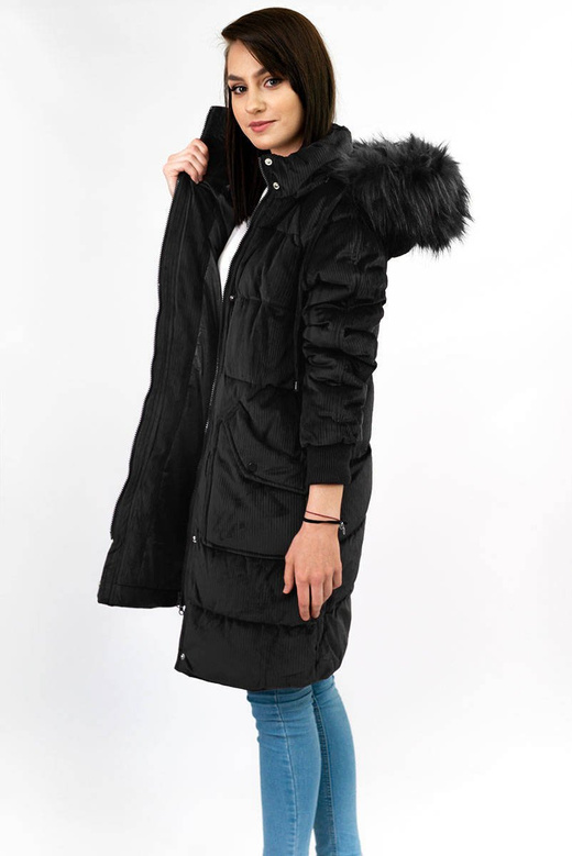 SCHWARZ GESTREIFTE JACKE (7764)