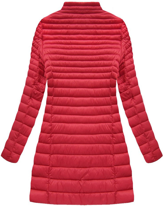 LONG QUILTED HOODED JACKET RED (7240BIG)