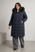 LONG WINTER HOODED JACKET NAVY BLUE (7688BIG)